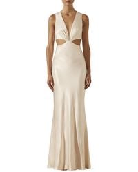 Shona Joy - La Lune Plunged Cut Out Maxi Dress - Lyst