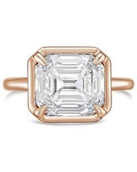 Diana M. Jewels - Diana M. 18K Rose 15.00 Ct. Tw. Lab-Grown Diamond Bezel Ring - Lyst