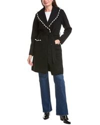NVLT - Longline Wrap Eyelash Coatigan - Lyst
