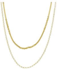 Italian Gold Over Silver - 18K Plated Multi Strand Necklace - Lyst