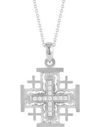 Reiss - 14k 0.30 Ct. Tw. Diamond Cross Necklace - Lyst