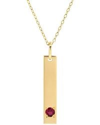 MaxColor - 14K 0.09 Ct. Tw. Lab-Grown Ruby Pendant Necklace - Lyst