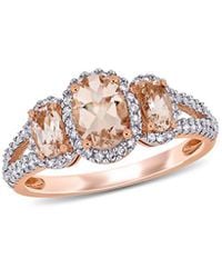 Rina Limor 14k Rose Gold 1.45 Ct. Tw. Diamond & Morganite Ring - Multicolour