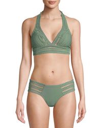 Robin Piccone Sophia Halter Bikini Top - Green