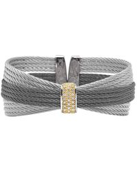 Alor Classique 18k 0.30 Ct. Tw. Diamond Cable Cuff Bracelet - Grey