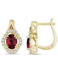 Le Vian - Le Vian 14k 1.99 Ct. Tw. Diamond & Rhodolite Earrings - Lyst