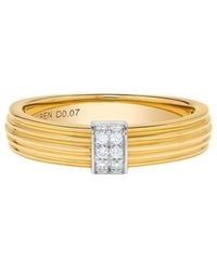 H.J. Namdar - 14K Two-Tone 0.07 Ct. Tw. Diamond Stackable Ring - Lyst