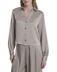 DKNY - Stud Collar Y-Neck Shirt - Lyst