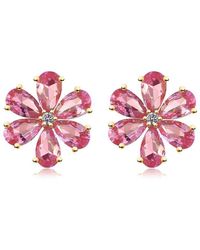 Kai Fine Jewelry - 14K 2.33 Ct. Tw. Diamond & Tourmaline Stud Earrings - Lyst