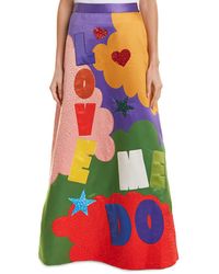 Alice + Olivia Ursula Gown Skirt - Red