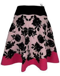 McQueen - Rose-Jacquard Knit Flare Midi Skirt, Size Int (Authentic Pre-Loved) - Lyst