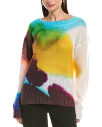 Oscar de la Renta - Abstract Watercolor Mohair & Wool-Blend Sweater - Lyst