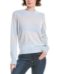 Forte - Gathered Sleeve Stripe Cashmere-Blend Sweater - Lyst
