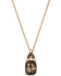 Le Vian - Le Vian Mosaic Collection 14K Rose 2.76 Ct. Tw. Diamond & Smoky Quartz Pendant Necklace - Lyst
