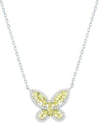 Suzy Levian CZ Jewelry - Suzy Levian Gala Collection Cz Butterfly Necklace - Lyst