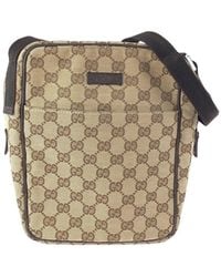 Gucci - Brown GG Canvas & Leather Messenger Bag (authentic Pre-loved) - Lyst