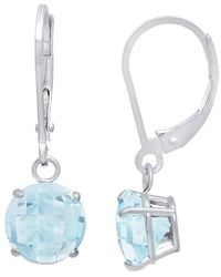 MaxColor - Silver 1.15 Ct. Tw. Aquamarine Dangle Earrings - Lyst
