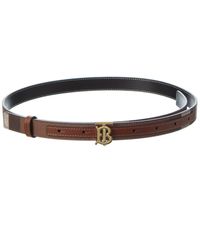 Burberry - Reversible Exaggerated Check E-canvas & Leather Belt - Lyst