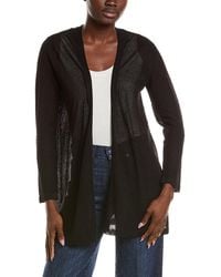 Anne Klein - Semi Sheer Texture Stitch Cardigan - Lyst