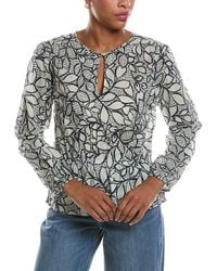 Velvet By Graham & Spencer - Wynne Printed Voile Top - Lyst