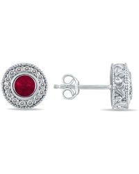 Gem Spark - 14K 0.76 Ct. Tw. Diamond & Ruby Earrings - Lyst