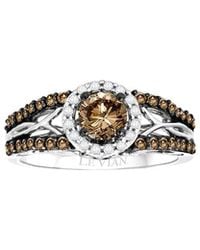 Le Vian - Le Vian Chocolate Solitaire 14k 0.89 Ct. Tw. Diamond Half-eternity Ring - Lyst