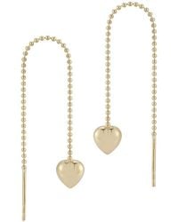 Ember Fine Jewelry - 14k Heart Threader Earrings - Lyst