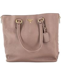 Prada - Vitello Daino Side Zip Shopper Tote Large (Authentic Pre-Loved) - Lyst