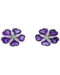 Arthur Marder Fine Jewelry - 14k 0.30 Ct. Tw. Diamond & Amethyst Earrings - Lyst