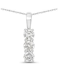 Diana M. Jewels - Diana M 14K 0.51 Ct. Tw. Lab-Grown Diamond Three-Stone Pendant - Lyst