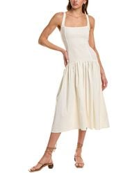 WeWoreWhat - Smocked Drop-Waist Linen-Blend Midi Dress - Lyst