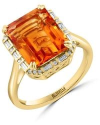 Effy Fine Jewelry - 14K 6.14 Ct. Tw. Diamond & Citrine Ring - Lyst