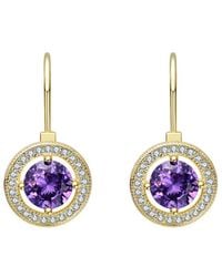 Rachel Glauber - 14K Diamond Cz Dangle Earrings - Lyst