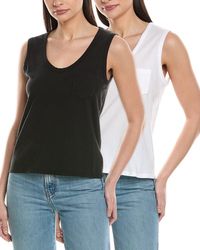 James Perse - Set Of 2 Pocket Tank - Lyst