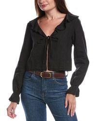 Nation Ltd - Camila Ruffle Tie-Front Linen Top - Lyst