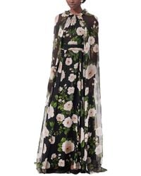 Carolina Herrera - Halter Neck Bias Gown With Detachable Cape - Lyst