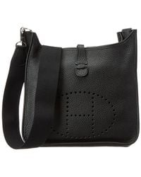 Hermès Black Clemence Leather Evelyne I Pm