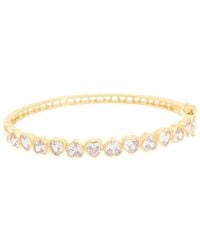 Juvell - 18K Plated Cz Heart Bangle Bracelet - Lyst