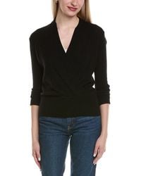 Sofiacashmere - Modern Faux Wrap Wool & Cashmere-Blend Sweater - Lyst