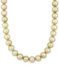 Pearls - 14k 0.06 Ct. Tw. Diamond 12-13mm Pearl Necklace - Lyst