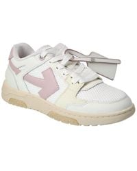 Off-White c/o Virgil Abloh - Off- Slim Out Of Office Leather & Mesh Sneaker - Lyst