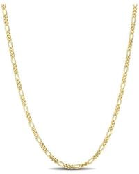 Italian Silver - 18K Over Figaro Chain Necklace - Lyst