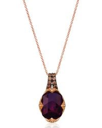 Le Vian - Le Vian Vivids 14K Rose 7.28 Ct. Tw. Diamond & Garnet Pendant Necklace - Lyst