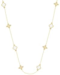 Gabi Rielle - 14K Over Cz Fleur Station Necklace - Lyst