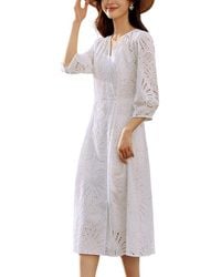 OUNIXUE - Midi Dress - Lyst