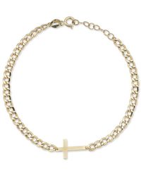 Ember Fine Jewelry - 14k Cross Curb Chain Bracelet - Lyst