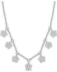 Rina Limor - 14k 0.28 Ct. Tw. Diamond Floral Station Necklace - Lyst