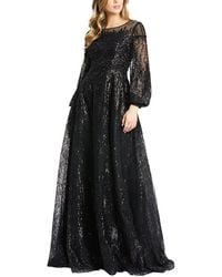 Mac Duggal - Jewel Encrusted Illusion Long Sleeve A Line Gown - Lyst