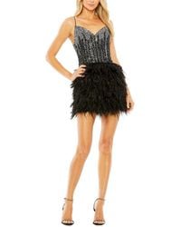 Mac Duggal - Sleeveless Sequin Dress With Feather Skirt - Lyst