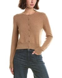 Forte - Basic Cropped Button 100% Cashmere Cardigan - Lyst